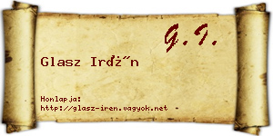 Glasz Irén névjegykártya